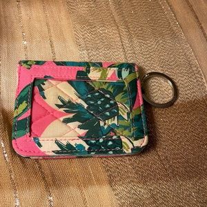 Vera Bradley small quilted wallet pink with leaves